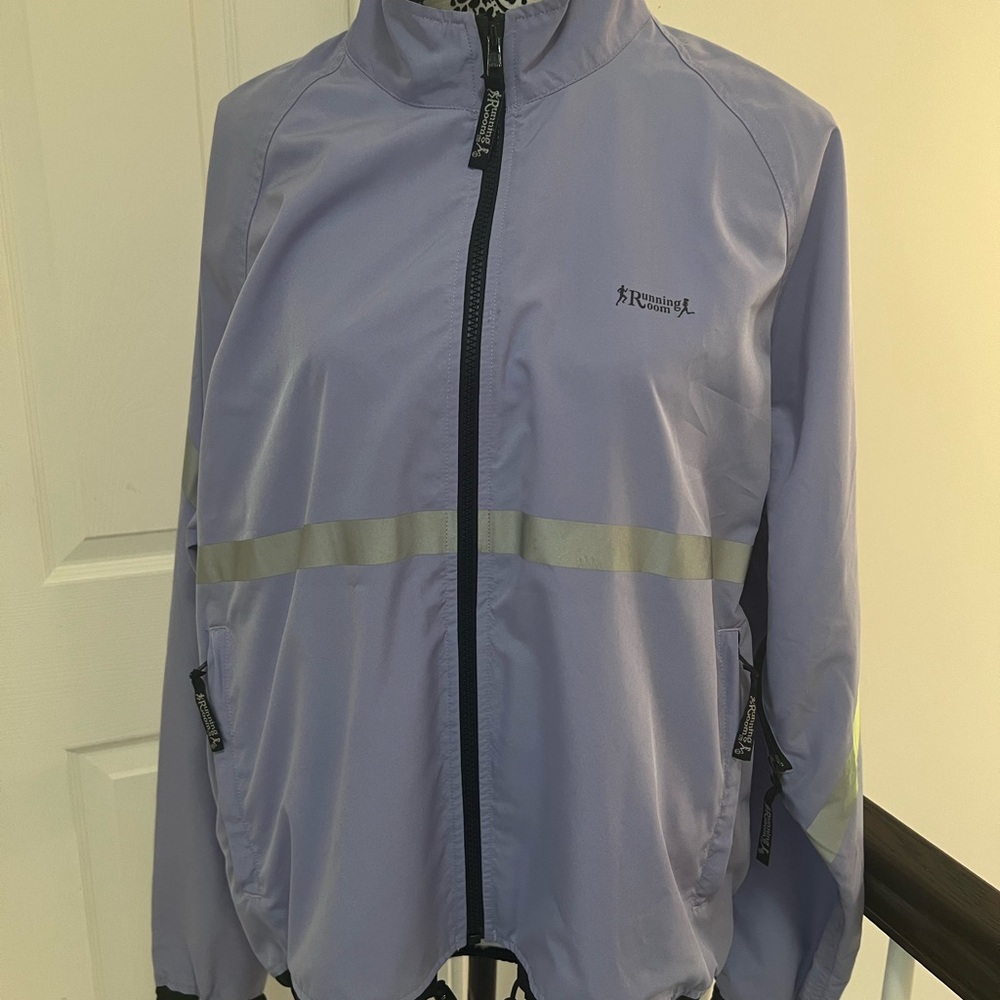 Purple Running Room Jacket with Reflective Stripes